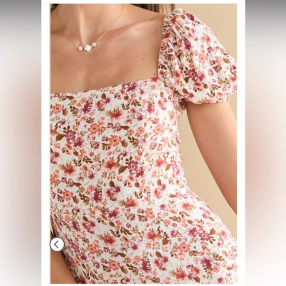 Francesca’s collection Shirley puff sleeve midi dress - Picture 4 of 6